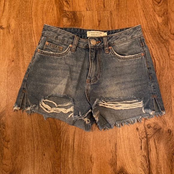 Streetwear Society Distressed Denim Shorts - Size 1 - Picture 1 of 2